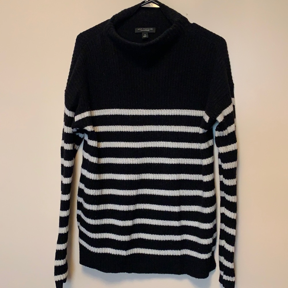 Ann Taylor, Black and cream striped sweater.